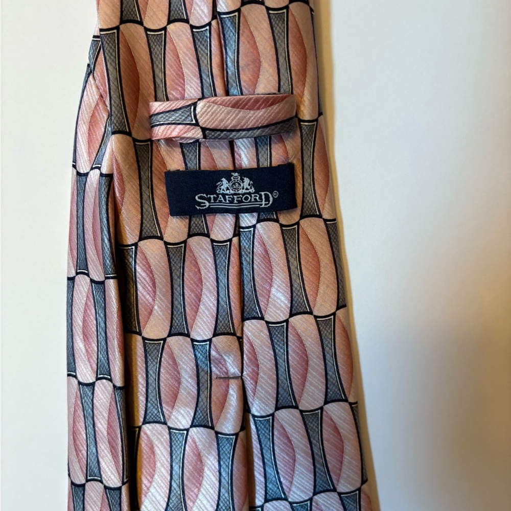 Pink Stafford Geometric Tie